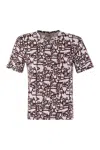 Elisabetta Franchi Lettering Jersey T-shirt Small In White/bordeaux
