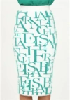 Elisabetta Franchi Lettering Pattern Knit Skirt In Blue