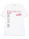 Elisabetta Franchi T-shirt Mit Schriftzug-print In Weiss