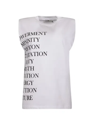 Elisabetta Franchi Lettering Tank Top In White