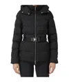 Elisabetta Franchi Down Jacket With High Collar And Belt In Black