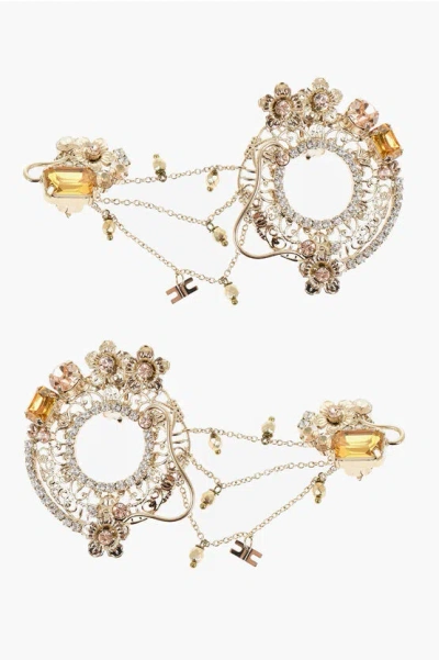 Elisabetta Franchi Leverback Drop Earrings In Gold