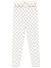 Elisabetta Franchi Light Beige Trousers With Geometric Pattern