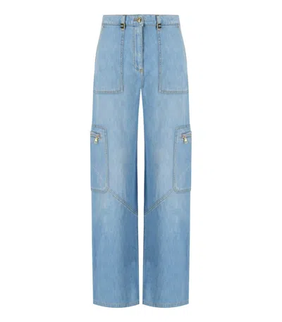 ELISABETTA FRANCHI LIGHT BLUE CARGO JEANS