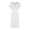 Elisabetta Franchi Scalloped Sleeves V-neck Midi Dress In White