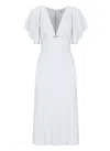Elisabetta Franchi Light Blue Viscose Midi Dress In Blue