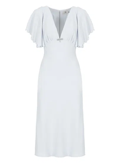 Elisabetta Franchi Light Blue Viscose Midi Dress