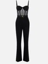 Elisabetta Franchi Tailored Jumpsuit With Corset Bodice In Black