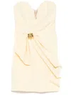 Elisabetta Franchi Strapless Yellow Dress With Sweetheart Neckline In Neutral