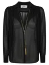 Elisabetta Franchi Lightweight Blouse With Classic Collar In Black