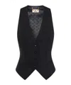 Elisabetta Franchi Lightweight Cool Wool Waistcoat In Black