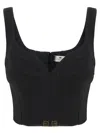 Elisabetta Franchi Lightweight Corset-style Crepe Top With Heart Neckline In Black