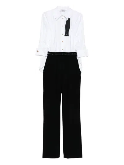 Elisabetta Franchi Lightweight Crepe And Poplin Jumpsuit Clothing In Black