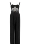 Elisabetta Franchi Tailored Jumpsuit With Corset Bodice In Black