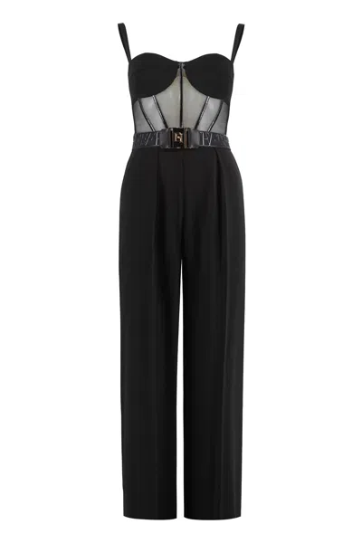 ELISABETTA FRANCHI ELISABETTA FRANCHI LIGHTWEIGHT CRÊPE AND TULLE SUIT