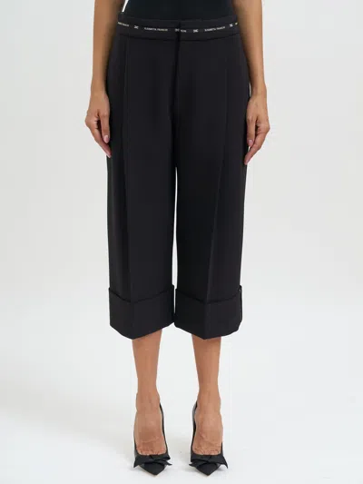 Elisabetta Franchi Lightweight Crepe Bermuda Shorts In Black