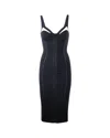 Elisabetta Franchi Lightweight Crepe Dress With Black Tulle In Black