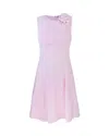 Elisabetta Franchi Light Crepe Dress With Floral Detail In Purple