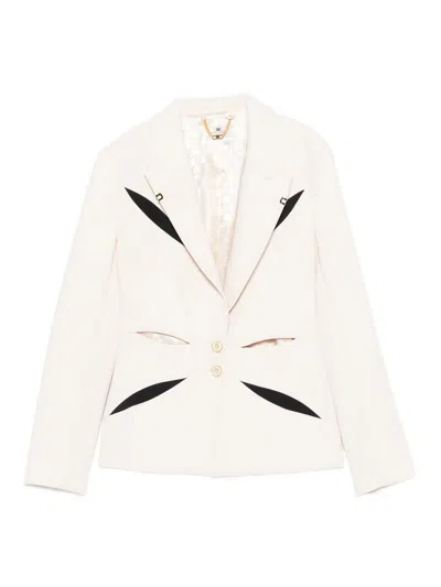 Elisabetta Franchi Lightweight Crepe Jacket In White