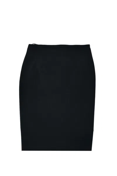 Elisabetta Franchi Lightweight Crepe Midi Skirt In Black