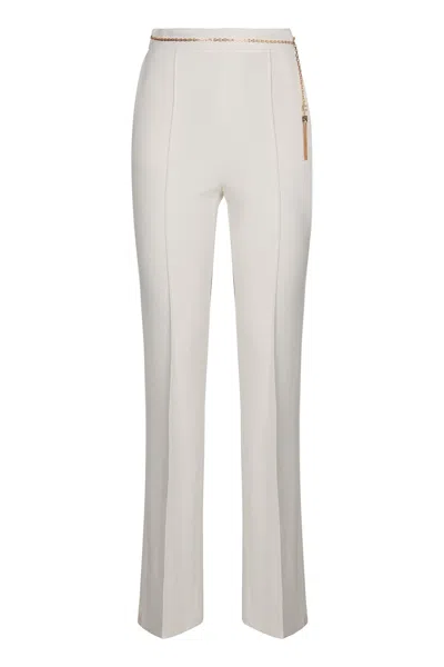 Elisabetta Franchi Lightweight Crêpe Pants In White
