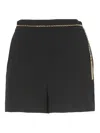 Elisabetta Franchi Lightweight Crepe Shorts With Jewel Chain In Black