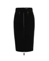 Elisabetta Franchi Lightweight Crepe Skirt With Black Zip In Black