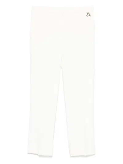 Elisabetta Franchi Lightweight Crepe Trousers In White
