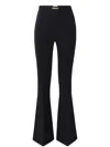 Elisabetta Franchi Flared Pants With Logo Plate In 黑色