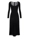 Elisabetta Franchi Flared Black Evening Dress With Fitted Bodice In Schwarz