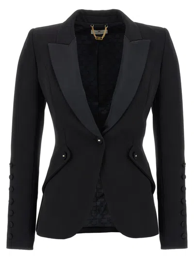 ELISABETTA FRANCHI LIGHTWEIGHT SINGLE-BREASTED TUXEDO BLAZER