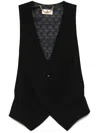 Elisabetta Franchi Button-fastening Waistcoat In Schwarz