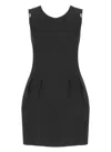 Elisabetta Franchi Linen And Viscose Dress In Black