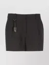 Elisabetta Franchi Linen Bermuda Shorts Belt Loops In Black