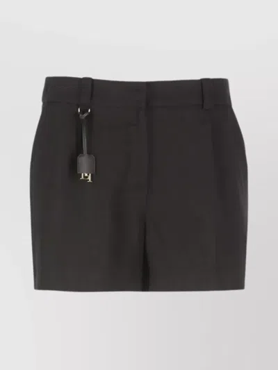 ELISABETTA FRANCHI LINEN BERMUDA SHORTS BELT LOOPS