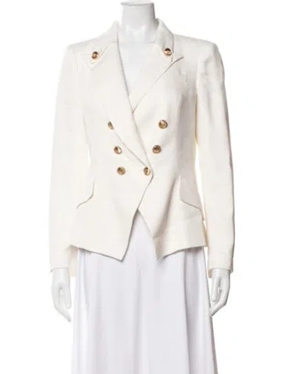 Pre-owned Elisabetta Franchi Linen Blazer In Neutrals