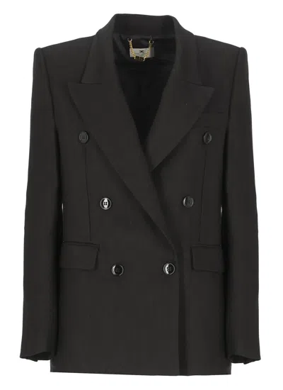 ELISABETTA FRANCHI LINEN BLEND BLAZER