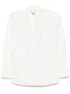 Elisabetta Franchi Linen Blend Double-breasted Jacket