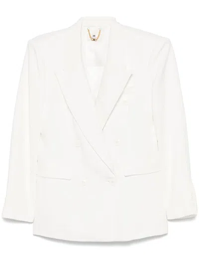 ELISABETTA FRANCHI ELISABETTA FRANCHI LINEN BLEND DOUBLE-BREASTED JACKET