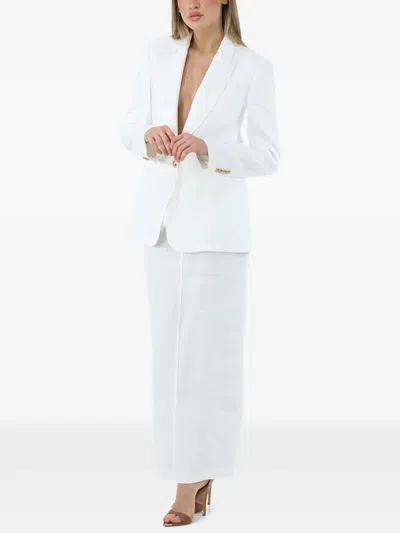 Elisabetta Franchi Linen Blend Gabardine Blazer