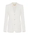 Elisabetta Franchi Linen-blend Gabardine Jacket In Ivory