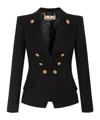 Elisabetta Franchi Double-breasted Black Jacket With Flap Pockets In Black