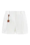 Elisabetta Franchi Sky Viscose-linen Tailored Shorts With Detailing