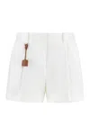 Elisabetta Franchi Sky Viscose-linen Tailored Shorts With Detailing