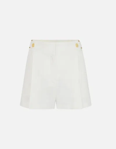 Elisabetta Franchi Linen Blend Shorts In White