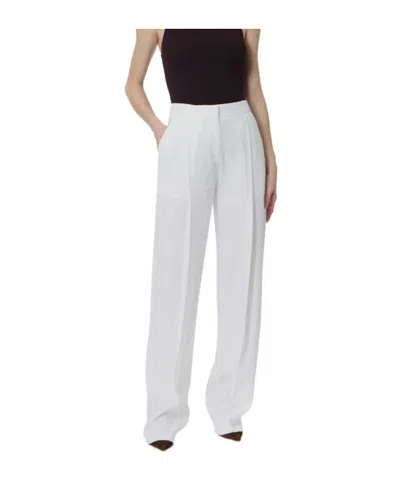 Elisabetta Franchi Linen-blend Trousers In White