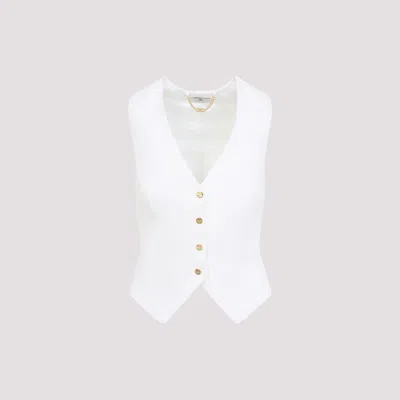Elisabetta Franchi Linen-blend And Crêpe Waistcoat In White