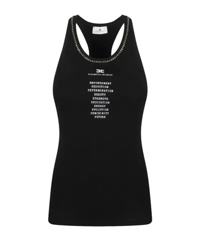 Elisabetta Franchi Link-stitch Ribbed Knit Vest In Black