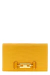 Elisabetta Franchi Lizard Pattern Clutch Bag Removable Strap In Beige