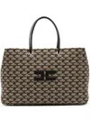 Elisabetta Franchi Logo-appliqué Monogram Tote Bag In Neutrals
